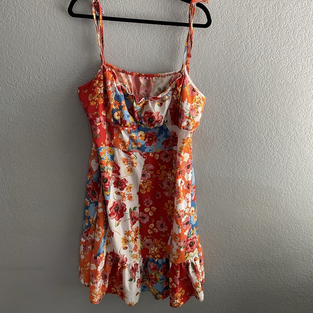SHEIN Floral Dress - Red, Blue, White, Orange